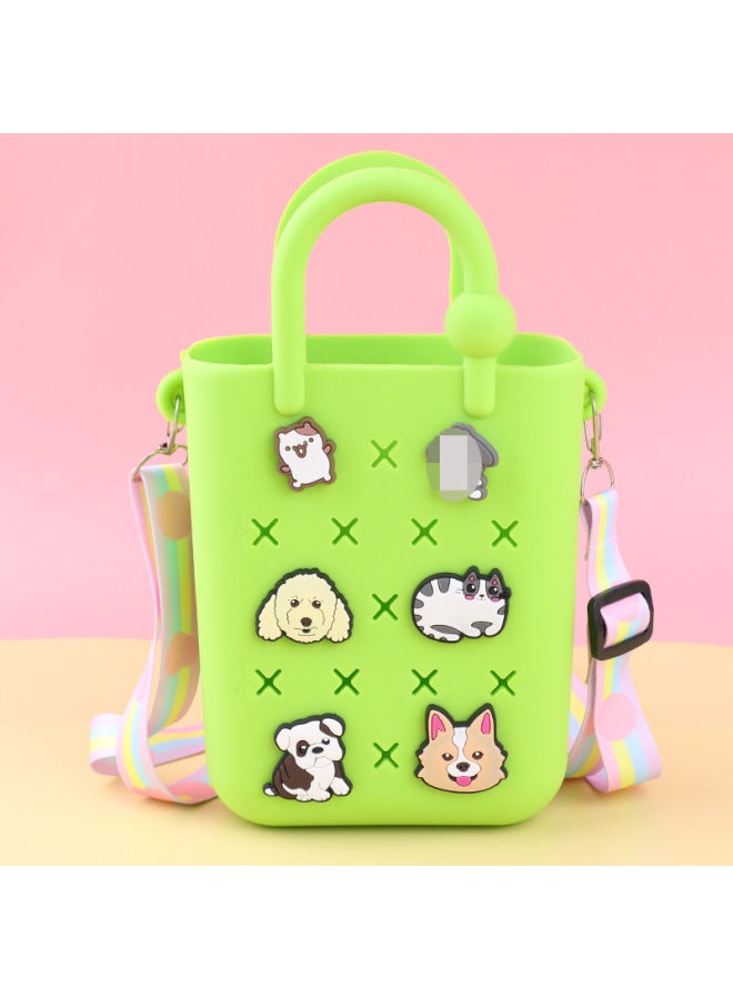 إسكدنيا DIY هول حقيبة لطيف الملحقات الصيف شاطئ عطلة حقيبة يد ملونة هول حقيبة DIY شاطئ حقيبة جيلي حقيبة-الألوان: 94-سحاب - Image 5