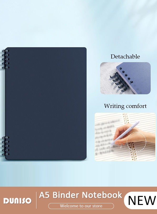 DUNISO A5 Binder Cover Notebook,Refillable Notebook Round Ring Binder with Stretch Buckle and Horizontal Core 60 Pieces, Waterproof and Durable Notebook Protector for School Home Office - Image 1