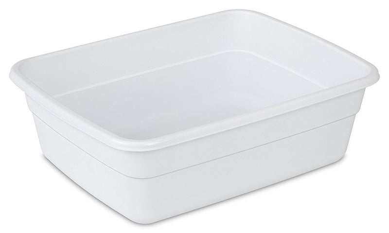 Sterilite 8 Qt Dishpan Bin Ideal for Soaking and Cleaning Dirty Dishes in the Kitchen Sink White 12Pack