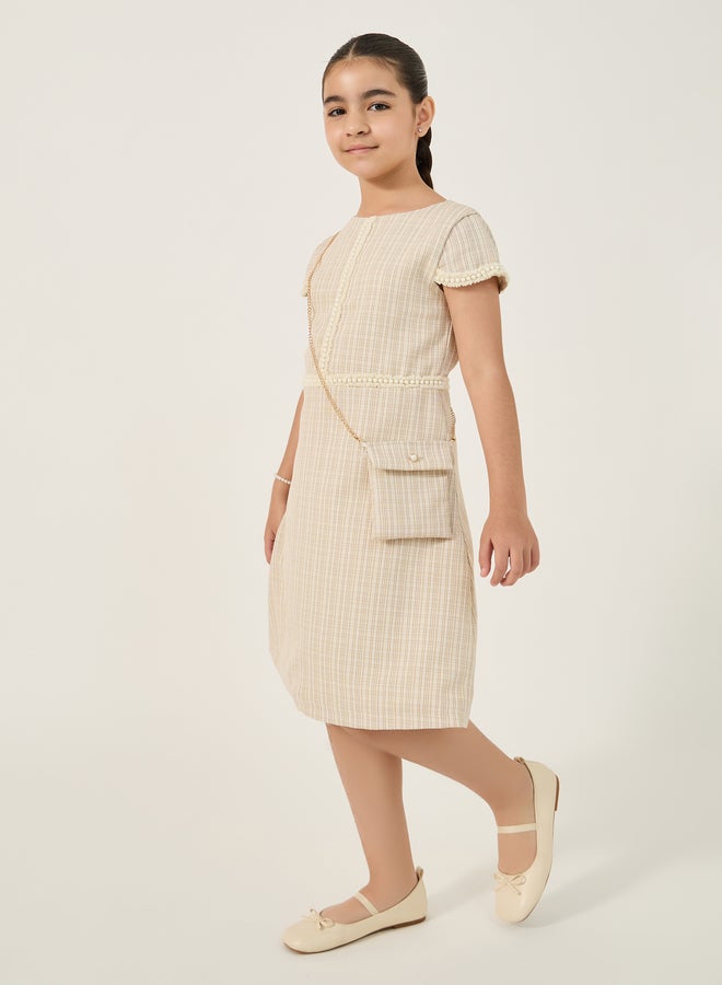 Styli Tweed A-Line Dress - Image 1