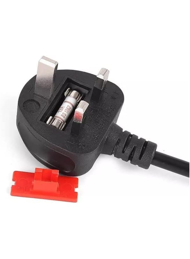 ECVV [2 Meter/ 6.7-Feet] UK Laptop Power Cable 13A 250V with Fuse 3 PIN Plug to C5 Mains Power Cable for Laptop Adaptor/Charger - Image 2