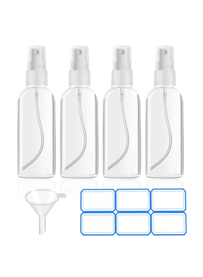 DTDNZKN 4 Pack 2 Oz 50ml Mini Spray Bottles Clear Travel Size Spray Bottles Leak Proof with Funnels and Labels - Image 2