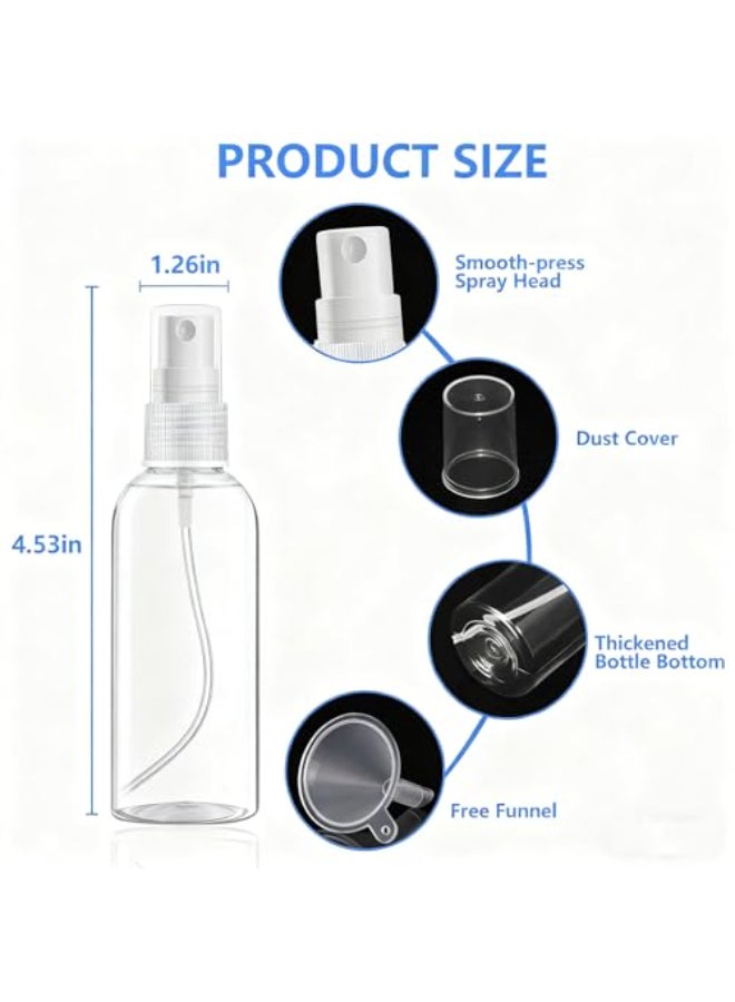 DTDNZKN 4 Pack 2 Oz 50ml Mini Spray Bottles Clear Travel Size Spray Bottles Leak Proof with Funnels and Labels - Image 3