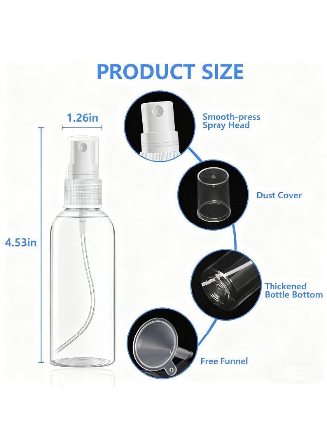 DTDNZKN 4 Pack 2 Oz 50ml Mini Spray Bottles Clear Travel Size Spray Bottles Leak Proof with Funnels and Labels - Image 4