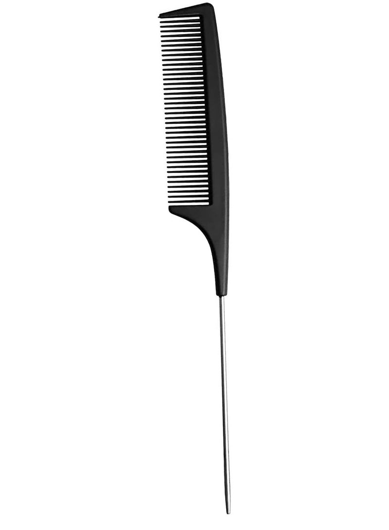 DubaiGallery 1PC Professional 8.9 Inch Tail Comb Rattail Comb Stainless Steel Pintail Anti Static And Heat Resistant Teasing Comb Lightweight Tail Comb For All Hair Types - Image 2