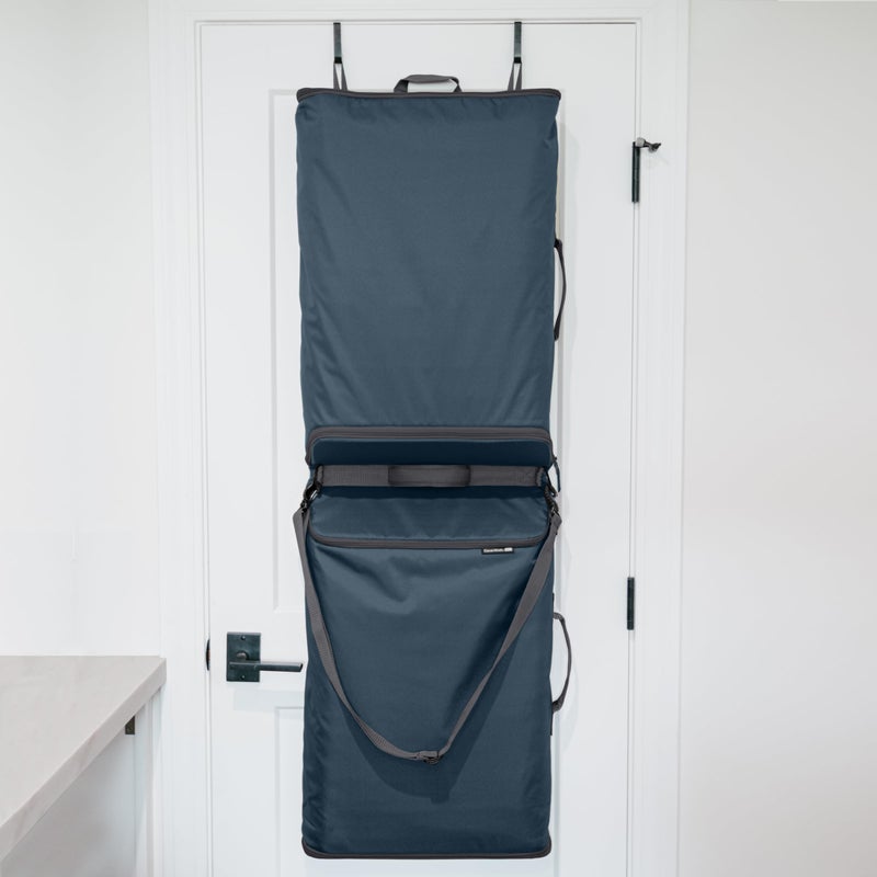 CleverMade Convertible Laundry Hamper Bag  Ocean Dark Charcoal holds 43L  40 lbs 2 Compartments  Storage with Handles for Home Organization