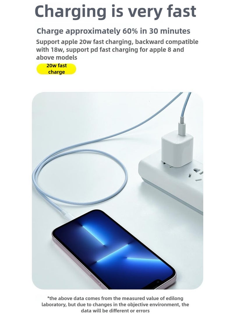 Lighting 1M long 20WPD fast charging suitable for iPhone data cable ihone 8/11/12/fast charging phone charging cable 13/xs/6 suitable for iPad tablet, power bank, phone charging cable, suitable for iPhone/iPad full range - Image 4