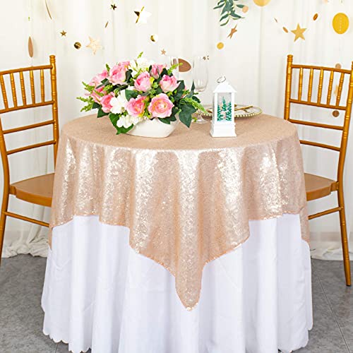 ShiDianYi 50x50 Square Champagne Sequin Tablecloth Select Your Color  Size Can Be Available Sequin Overlays Runners Gatsby Party Glam Wedding Decor Vintage Weddings
