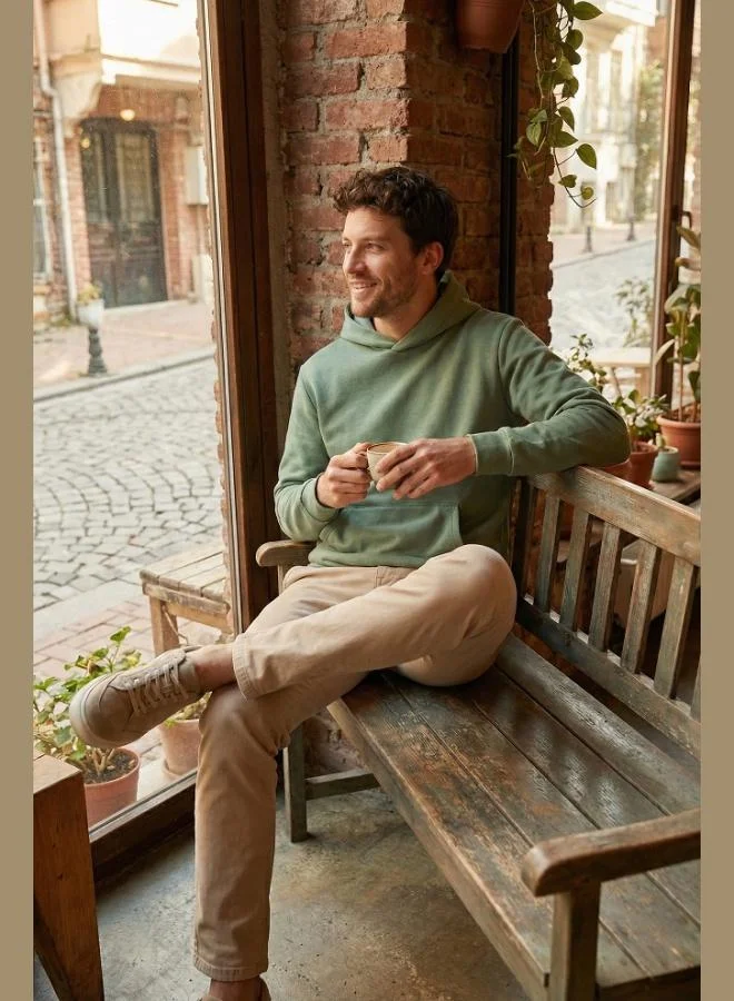 Buratti Buratti Regular Fit Hooded Sweatshirt with Kangaroo Pocket, Soft Fleece Lining, Men's Sweatshirt 5905281