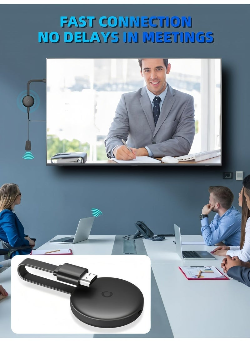 أبلينم جهاز Chromecast HD للبث من الجيل الثالث بنظام Android، يدعم شبكة Wi-Fi 5G، ويتميز بجودة صورة فائقة الوضوح بدقة 4K، ومتوافق مع التلفزيون ويوتيوب وغيرها من وسائط البث. - Image 2