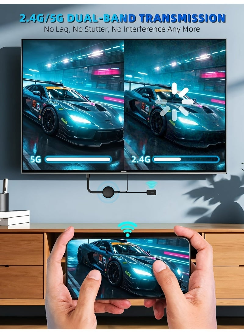 أبلينم جهاز Chromecast HD للبث من الجيل الثالث بنظام Android، يدعم شبكة Wi-Fi 5G، ويتميز بجودة صورة فائقة الوضوح بدقة 4K، ومتوافق مع التلفزيون ويوتيوب وغيرها من وسائط البث. - Image 4