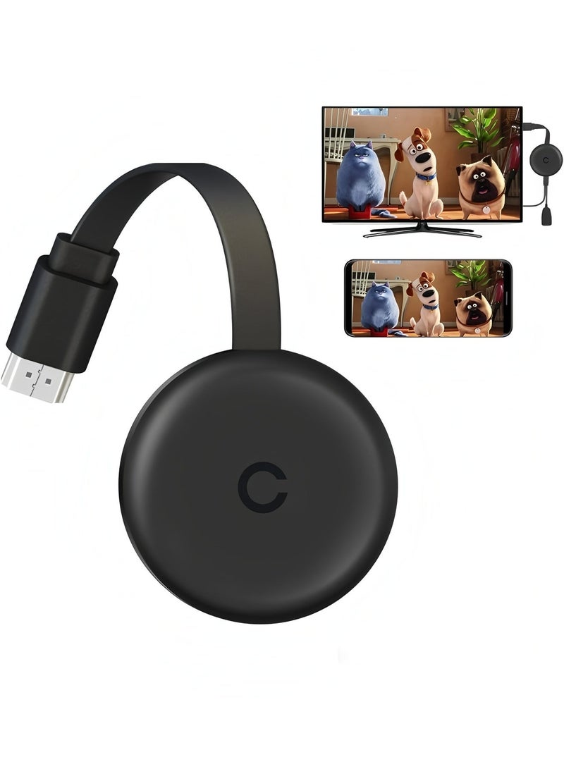 أبلينم جهاز Chromecast HD للبث من الجيل الثالث بنظام Android، يدعم شبكة Wi-Fi 5G، ويتميز بجودة صورة فائقة الوضوح بدقة 4K، ومتوافق مع التلفزيون ويوتيوب وغيرها من وسائط البث. - Image 1