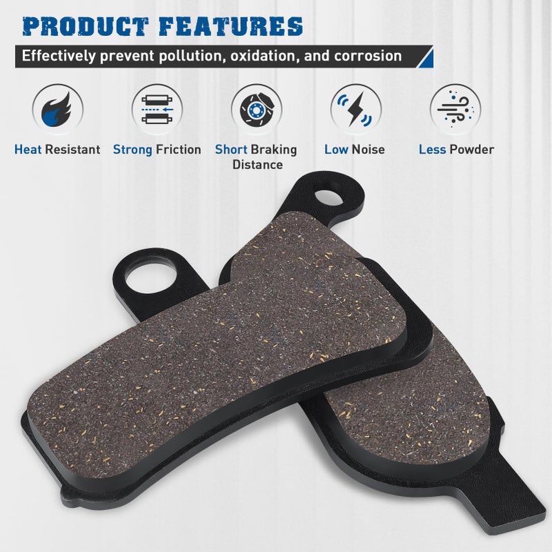 Sollon Front and Rear Brake Pads for HD Fatboy, Heritage Softail Classic, Dyna Wide Glide, Super Glide, Standard, Low Rider, Street Bob, Rocker C, Night Train, Custom - Image 5