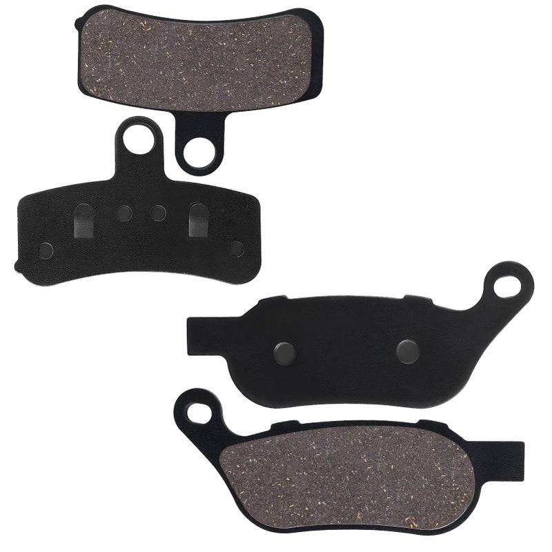 Sollon Front and Rear Brake Pads for HD Fatboy, Heritage Softail Classic, Dyna Wide Glide, Super Glide, Standard, Low Rider, Street Bob, Rocker C, Night Train, Custom - Image 1