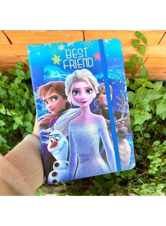 Disney A5 Notebook with Strap, Frozen Design, Princess Diary, 100 Sheets - Image 1