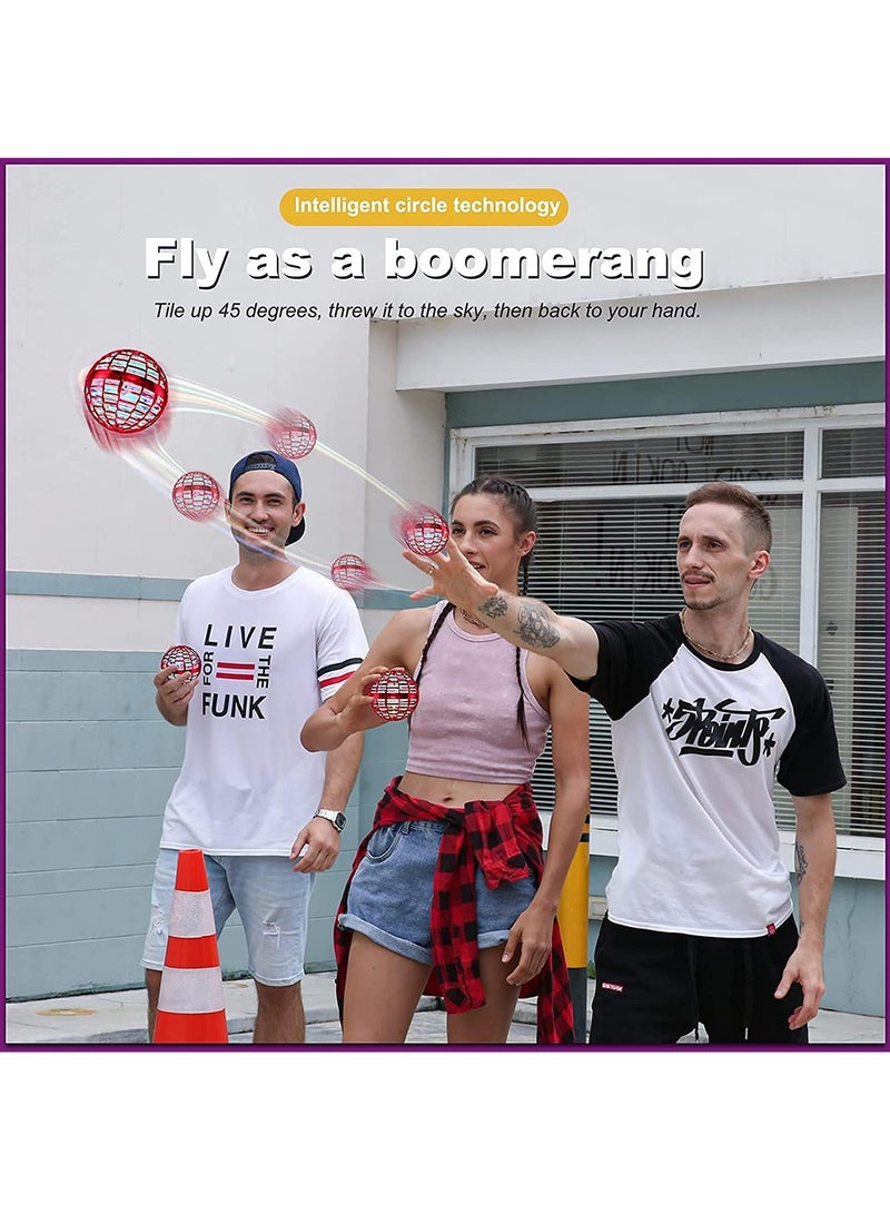 ألعاب الكرة الطائرة، طائرة بدون طيار صغيرة مدمجة بإضاءة LED، تدور بزاوية 360 درجة، يتم التحكم بها يدويًا، كرة بوميرانج طائرة - Image 5