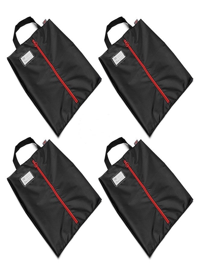 Tuff Guy Travel Shoe Bags with Drawstring and Center Divider (Black) -Set of 4 Soft Nylon Shoe Tote BagsTravel Shoe (18" x 14") (4 Pack (16"x12")) - Image 2