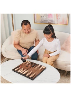 Spin Master Games Legacy Deluxe Wooden Backgammon Classic 2Player Original Board Game Set With Cups And Dice For Kids And Adults Aged 8 And Up  - Image 5