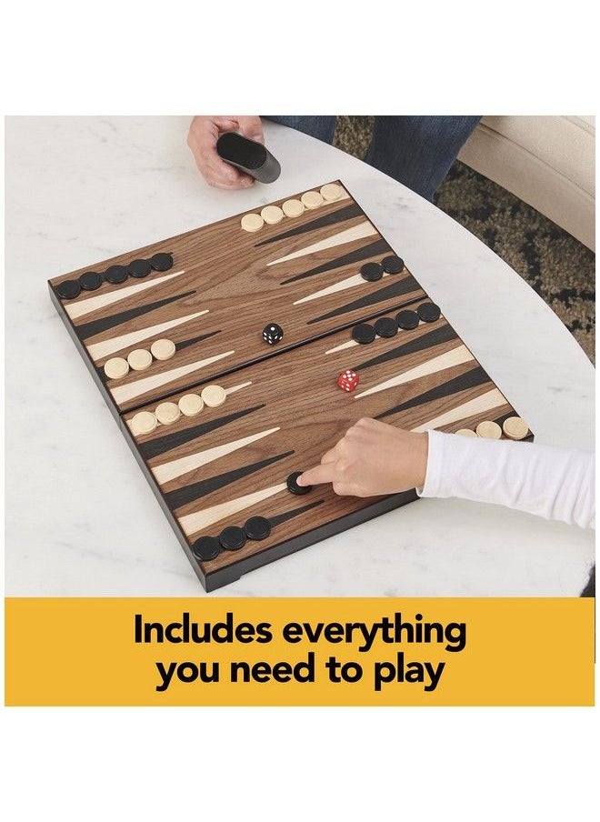 Spin Master Games Legacy Deluxe Wooden Backgammon Classic 2Player Original Board Game Set With Cups And Dice For Kids And Adults Aged 8 And Up  - Image 4
