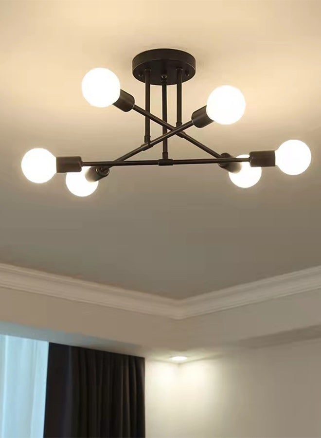 Mid Century Sputnik Chandelier Modern Ceiling Lighting 6 Lights Adjustable Industrial Mount Pendant Light Fixture For Kitchen Living Dining Room Bedroom Foyer - Image 4