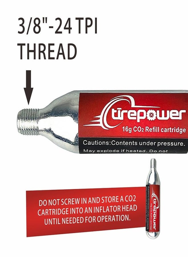 Ctrepower 16g Threaded CO2 Cartridges - 12pcs CO2 Canisters for CO Inflator - Quick Inflation for Road, MTB, Hybrid Bikes - Portable, Durable, Essential for On-The-Go Repairs (12pcs Cartridges) - Image 2