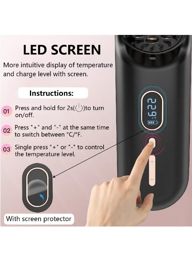 JAJEEK Portable Cordless Hair Straightener Brush 2-in-1 with Negative Ion Technology, USB Rechargeable Hot Comb with 12 Adjustable Temperature Levels, Fast Heating Anti-Scald Ceramic Design, 60-Minute Long-Lasting Battery for Smooth, Shiny & Frizz-Free Hair, Lightweight Travel-Friendly Styling Tool for All Hair Types - Image 5