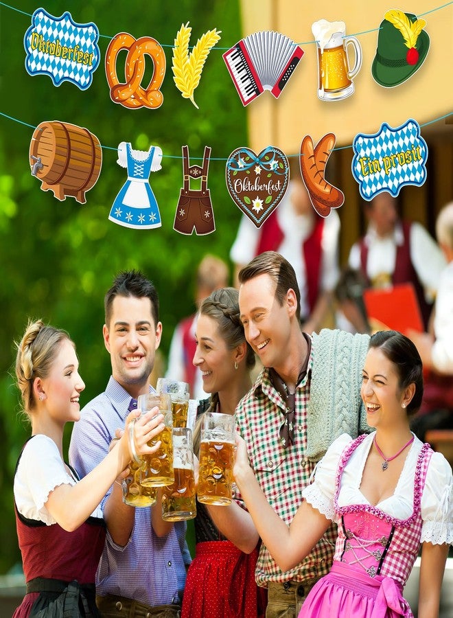 Hedeey Oktoberfest Banner Decorations, No DIY October Festival Decorations Garland, Bavarian German Beer Photo Banners For Home Mantle Oktoberfest Party Supplies (October) - Image 4