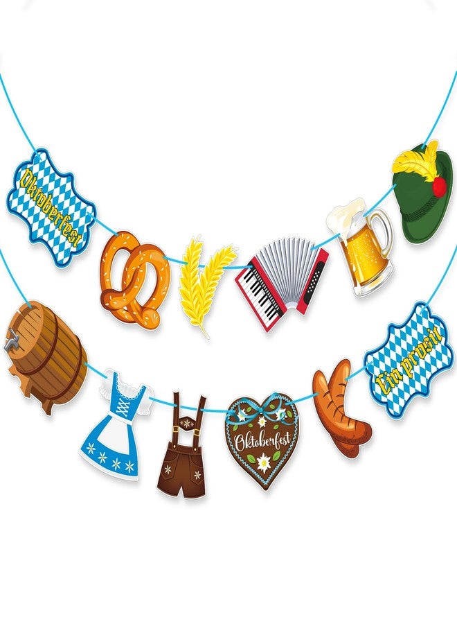 Hedeey Oktoberfest Banner Decorations, No DIY October Festival Decorations Garland, Bavarian German Beer Photo Banners For Home Mantle Oktoberfest Party Supplies (October) - Image 1