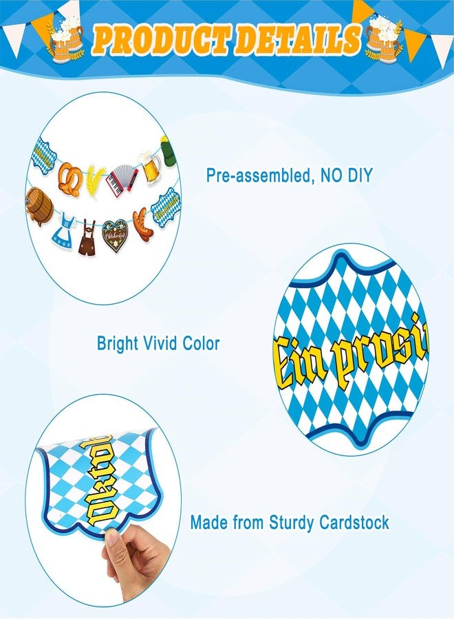 Hedeey Oktoberfest Banner Decorations, No DIY October Festival Decorations Garland, Bavarian German Beer Photo Banners For Home Mantle Oktoberfest Party Supplies (October) - Image 2