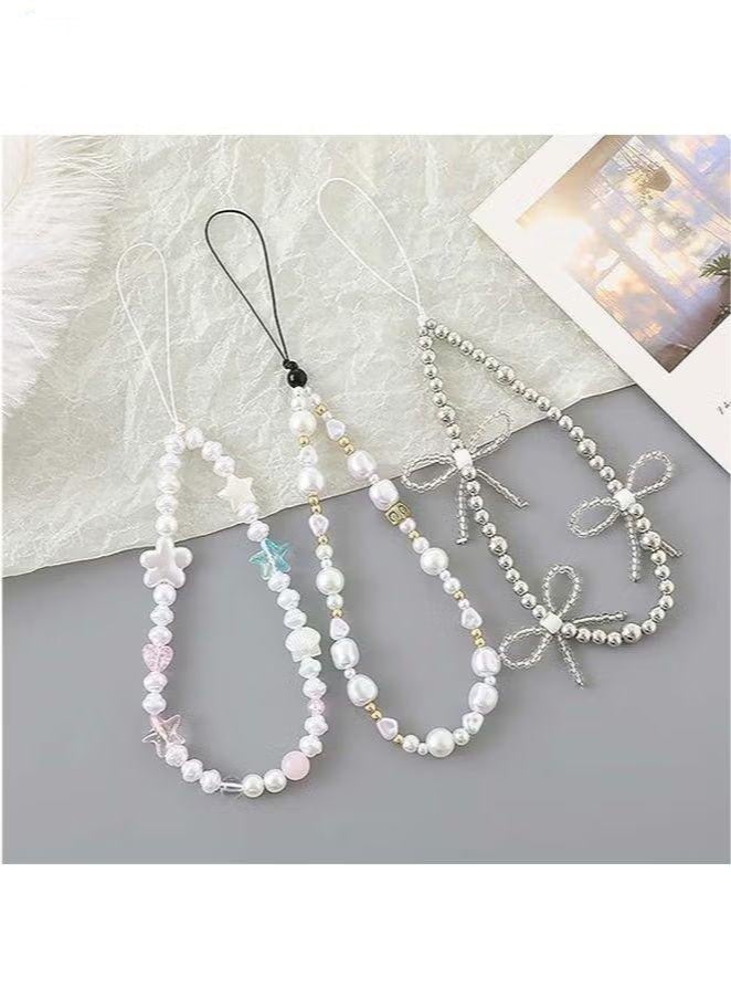 Phone Charm Phone Wrist Strap for Women Phone Chain Phone Lanyard Handmade Cell Phone Accessories for Women Classic Pearl - Image 5