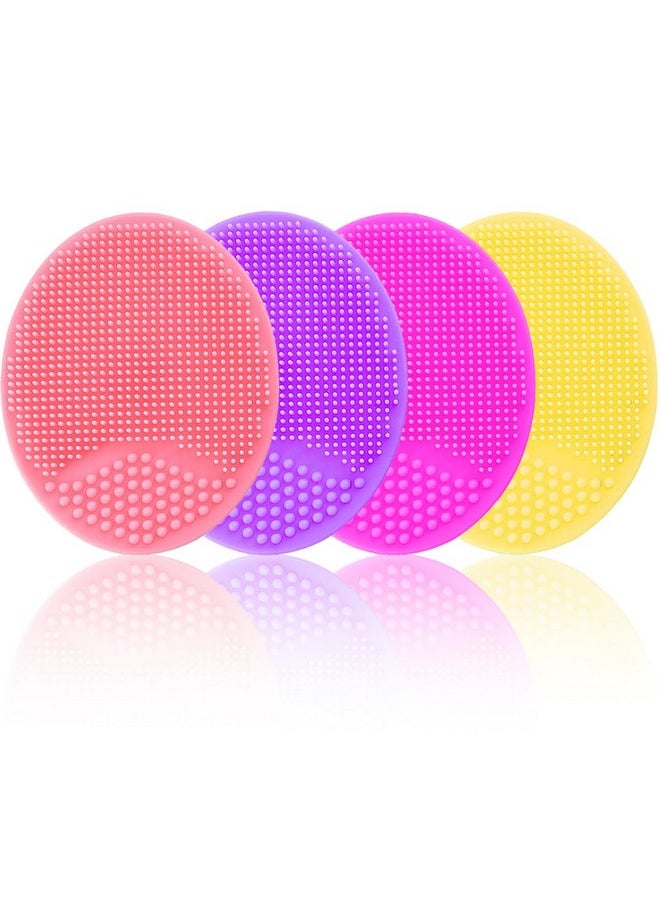 MR LION Face Scrubber Facial Exfoliator Face Scrub Brush Soft Face Brush Silicone Facial Cleansing Brush Face Exfoliator Blackhead Acne Pore Cradle Cap Face Wash Brush For Deep Cleaning Skin 4 Pack  - Image 1