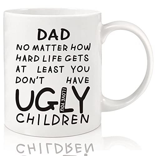 Donse Dad Gifts from Daughter Son Wife,11oz Funny Coffee Mug for Father,Unique Fathers Day Present Ideas for Dad Husband Men Him,Heartwarming Retirement Anniversary Xmas Birthday Gifts for Daddy Stepfather - Image 1