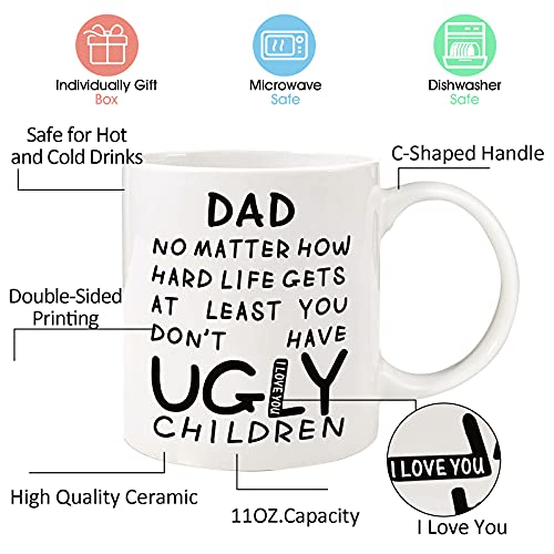 Donse Dad Gifts from Daughter Son Wife,11oz Funny Coffee Mug for Father,Unique Fathers Day Present Ideas for Dad Husband Men Him,Heartwarming Retirement Anniversary Xmas Birthday Gifts for Daddy Stepfather - Image 4