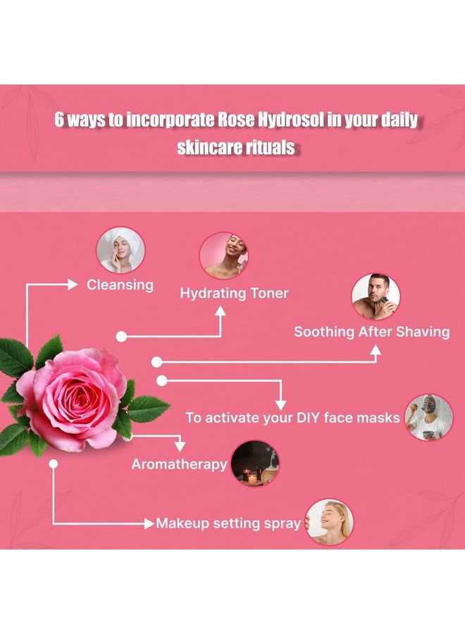 Vriksha Veda Rose Hydrosol I Steam Distilled I Rose Hydrosol For face Hydrating Facial Toner I For all skin types I Unisex (100 ML) - Image 4