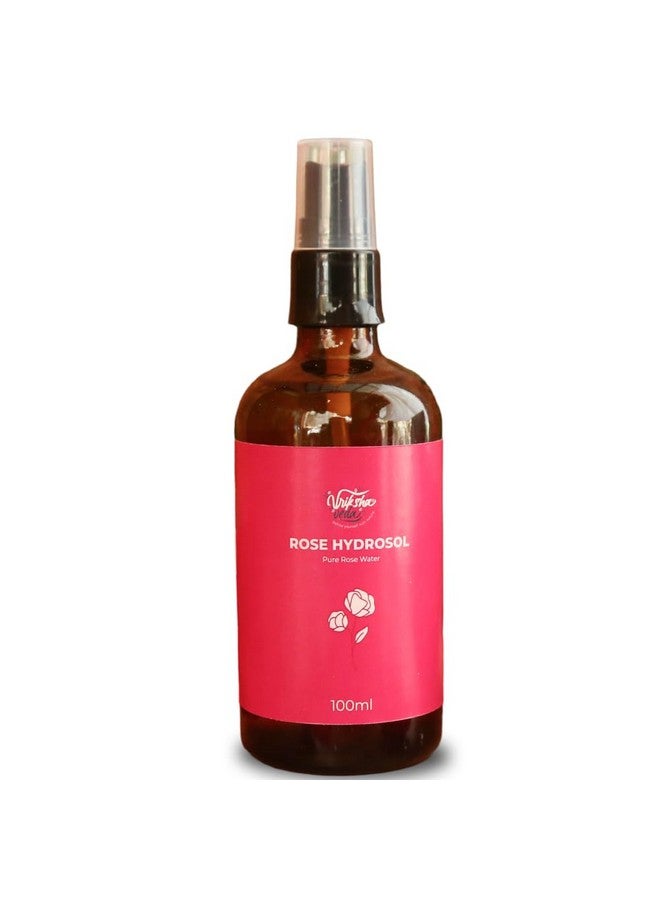 Vriksha Veda Rose Hydrosol I Steam Distilled I Rose Hydrosol For face Hydrating Facial Toner I For all skin types I Unisex (100 ML) - Image 1