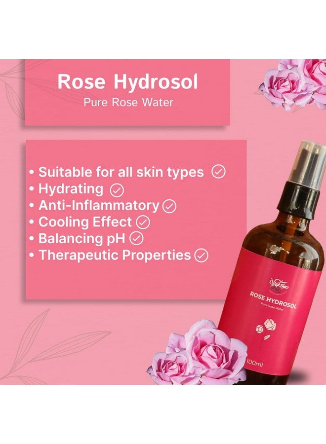 Vriksha Veda Rose Hydrosol I Steam Distilled I Rose Hydrosol For face Hydrating Facial Toner I For all skin types I Unisex (100 ML) - Image 2