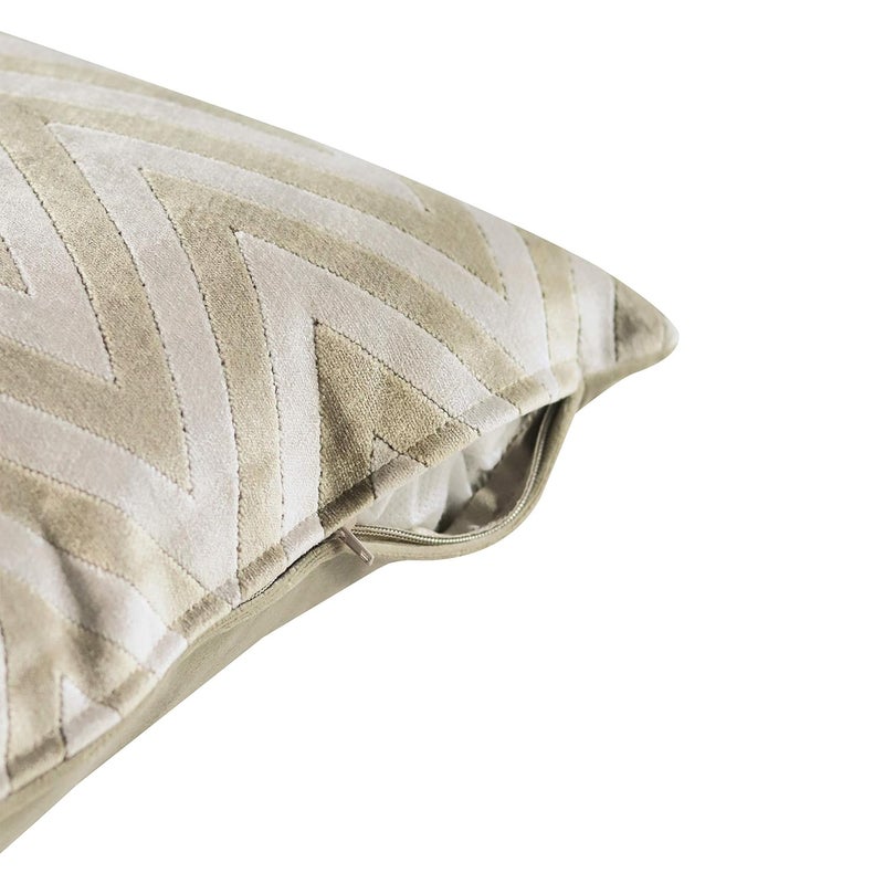 GMF GM Luxury Home Decor Herringbone Velvet Square Cushion Cover with Zipper Luxurious Soft Decorative Square Pillow Cover for Living Room Bedroom Home Decor Size 18 x 18 - Image 4