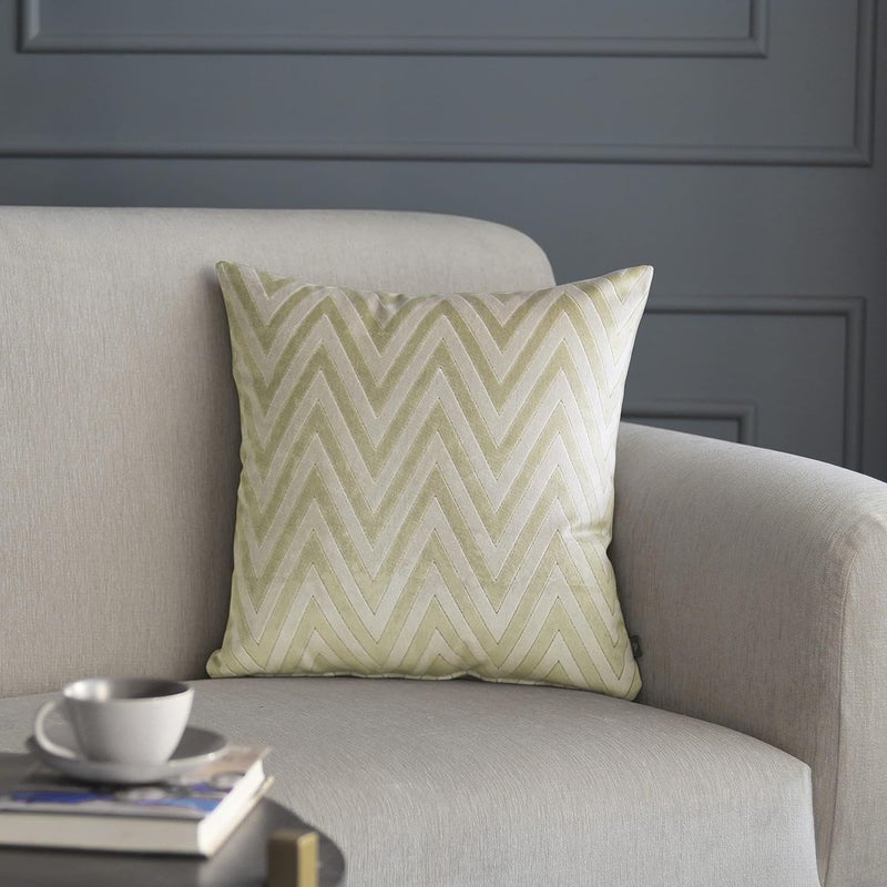 GMF GM Luxury Home Decor Herringbone Velvet Square Cushion Cover with Zipper Luxurious Soft Decorative Square Pillow Cover for Living Room Bedroom Home Decor Size 18 x 18 - Image 1