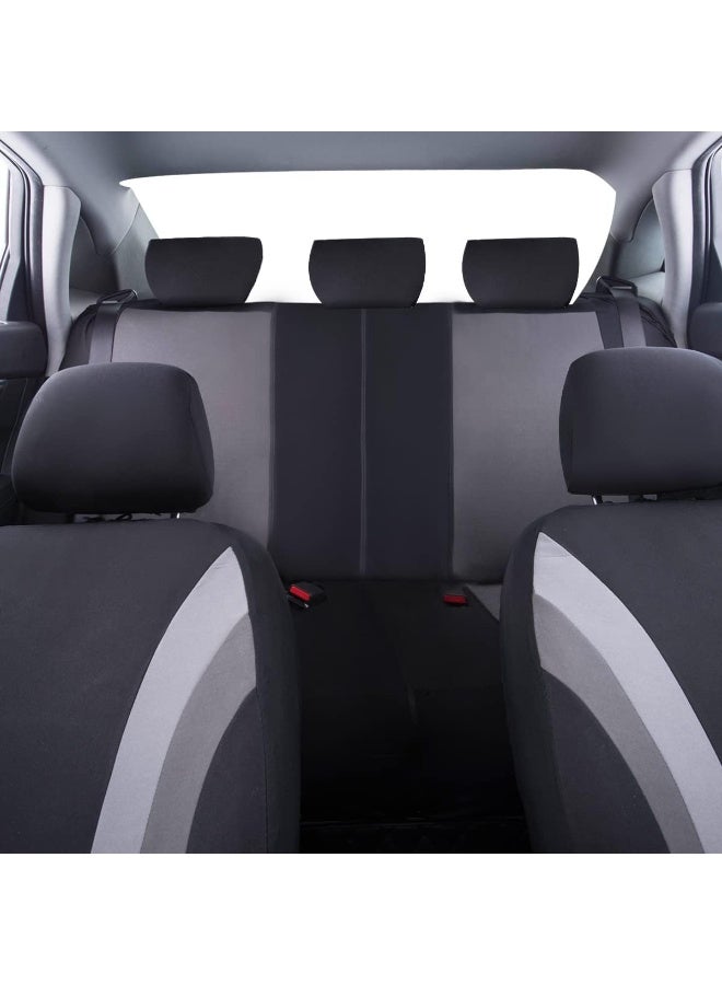 BUANIERT Universal Fit Car Seat Cover -100% Breathable with 5mm Composite Sponge Inside(Full Set, Black and Gray) - Image 3