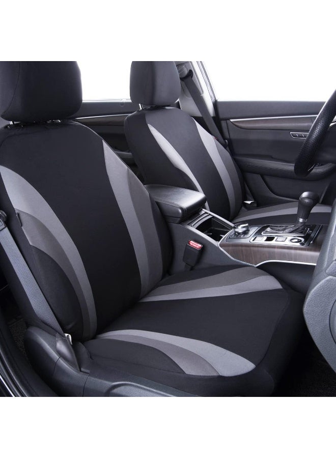 BUANIERT Universal Fit Car Seat Cover -100% Breathable with 5mm Composite Sponge Inside(Full Set, Black and Gray) - Image 2