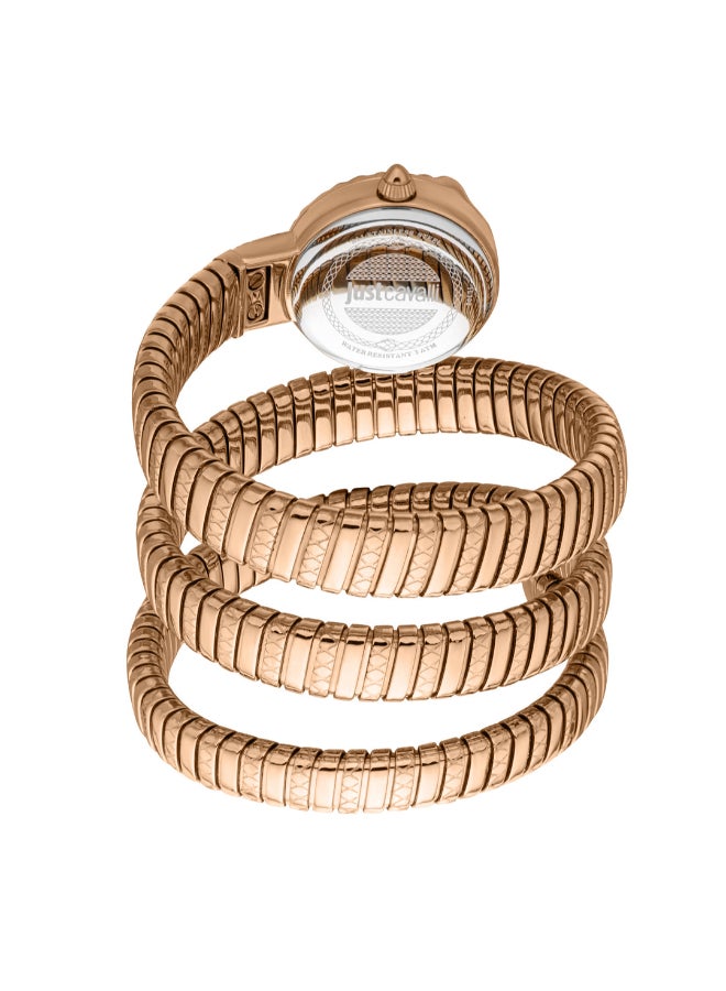Just Cavalli ساعة كواتز نسائية من جاست كافالي بتصميم ثعبان ذهبي أخضر - JC1L302M0045 - Image 3