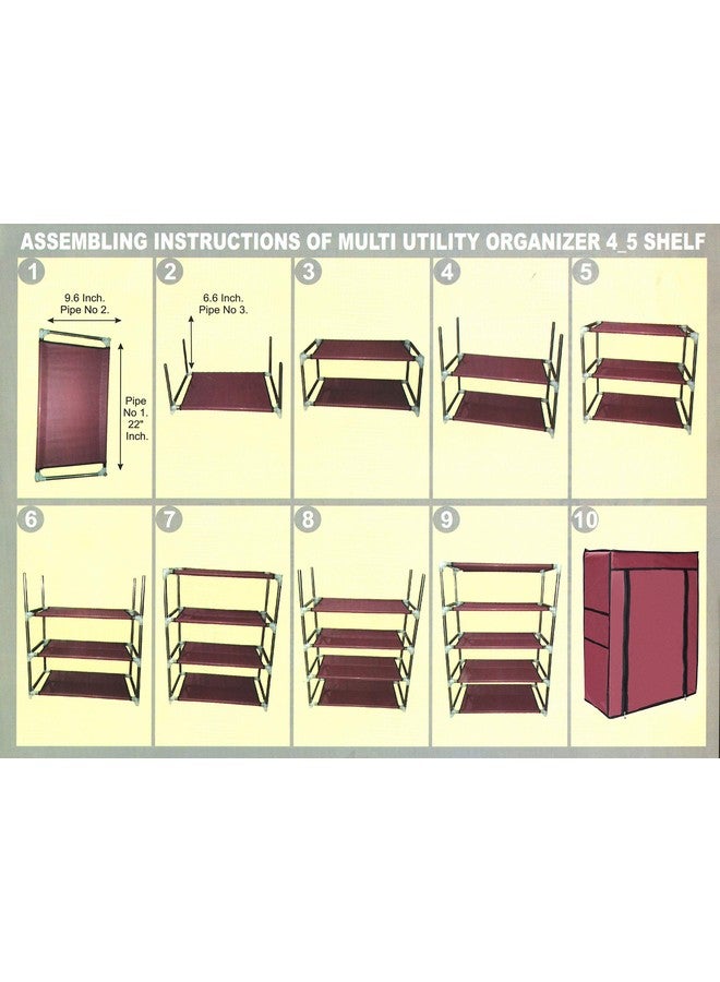 FLIPZON | 4 Shelves Baby Foldable Wardrobe | Non-Woven Fabric Shelves | Blue - Image 5