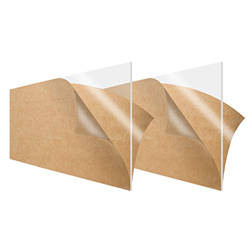 SimbaLux Acrylic Sheet Clear Cast Plexiglass 6” x 12” Small Panel 1/8” Thick (3mm) Pack of 2 Transparent Plastic Plexi Glass Board with Protective Paper for Signs, DIY Display Projects, Craft - Image 1