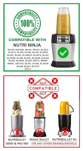 Blendin 18 Ounce Small Cup Jar with Sip N Seal Lids - Replacement Cup Compatible with Nutri Ninja Auto-iQ 1000w Series and Duo Blenders - Premium Blender Cups Replacement (2 Pack) - Image 2