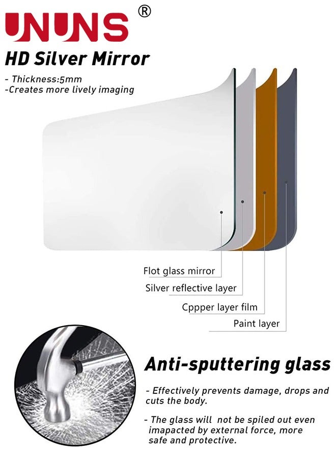 UNUNS Full Length Mirror,30x120cm Arched Floor Mirror,Glassless Mirror Full Length with Stand,Floor Mirror Freestanding,Wall Mounted Mirror for Living Room,Gold - Image 5