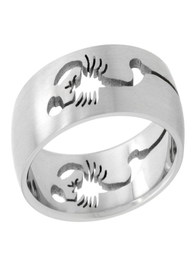Sabrina Silver Surgical Stainless Steel 8mm Scorpion Wedding Band Ring Cut-out Pattern size 13 - Image 2