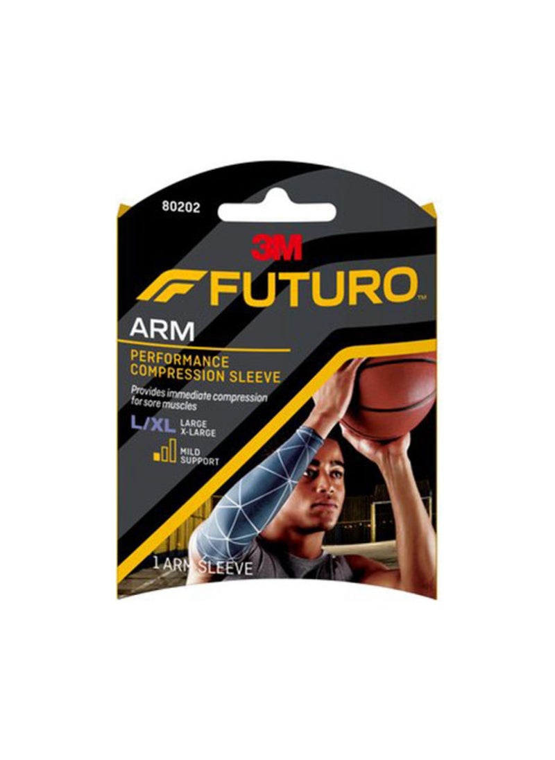 FUTURO Arm Performance Compression Sleeve 80202, Large, XL Size, 1 Arm Sleeve 