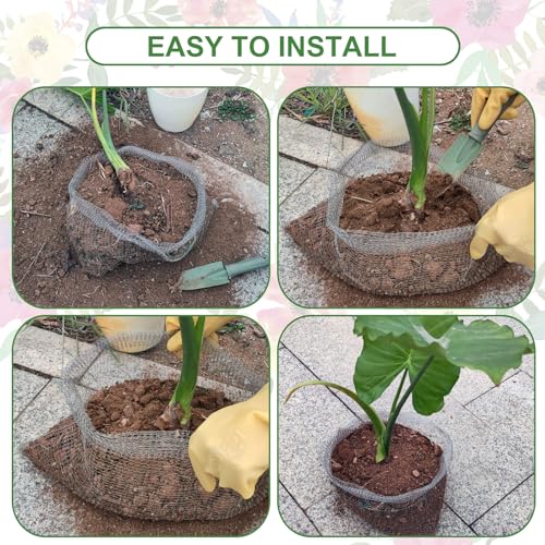 Foyego 4Pcs 15 Gallon Root Guard Baskets for Plants, Underground Stainless Steel Wire Mesh Cages Gopher and Vole Wire Basket Protect the Roots of Large Plants - Image 4
