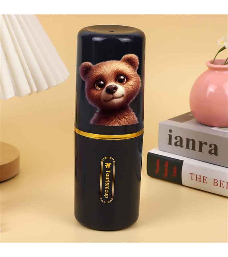 1pc White Bear Shaped Travel Toothbrush And Mouthwash Cup Set With Toothpaste Holder Cute Organizer For Couples Holiday Gift For Christmas Halloween Thanksgiving Compact Toiletry Box - Image 4