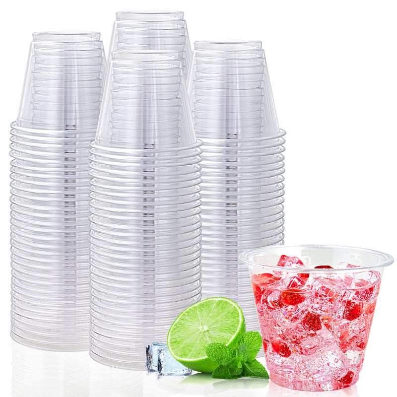 Lilymicky 200 Pack 9 oz Clear Plastic Cups  9 Ounce Disposable Plastic Drinking Cups  Crystal Clear  for Parties  Ceremonies  Events - Image 1